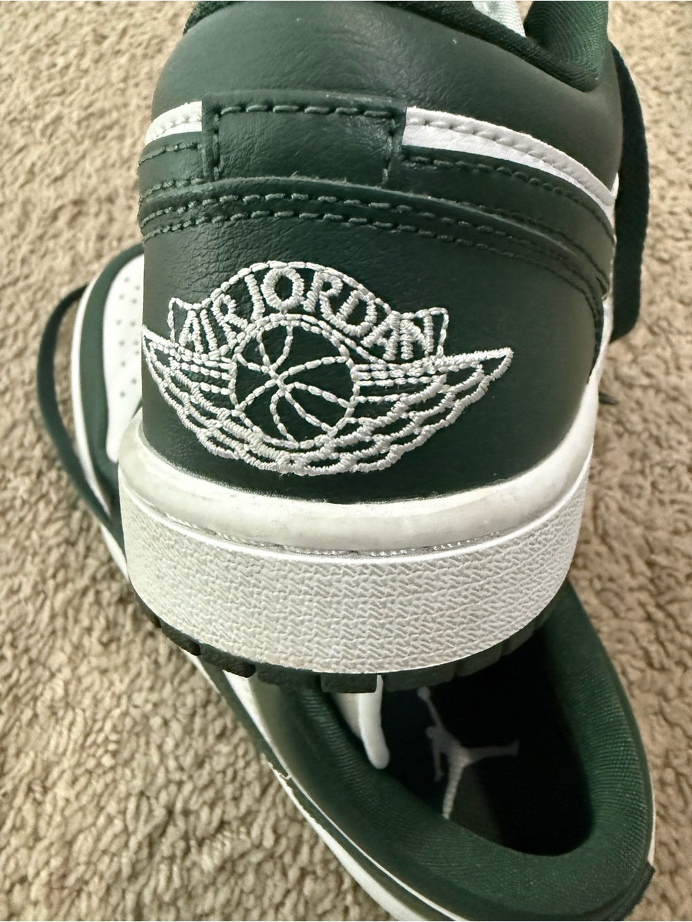 Jordan Low Top Sneakers - Forest Green & White